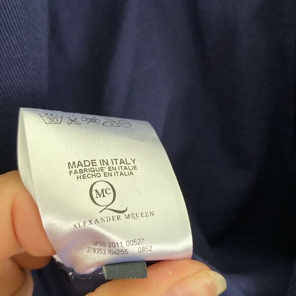 MCQ Alexander McQueen Navy Blue Biker Jacket - Picture 7 of 12